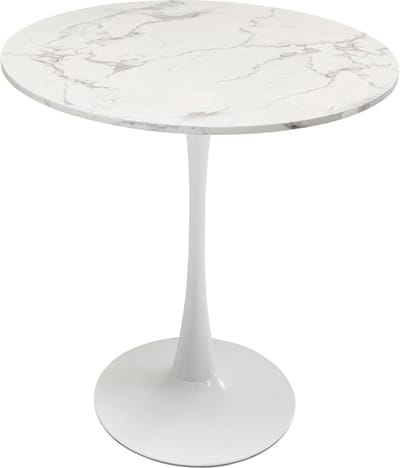 Ronde Eettafel Scandinavisch Design Marmerlook Ø 80 cm - Geschikt voor Keuken en Woonkamer