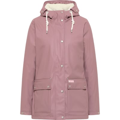 Mymo Regenjas met voering van imitatiebont keepsudry Dames mauve