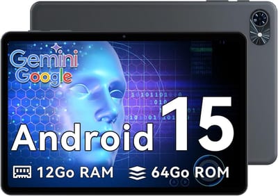 TABWEE T80 Android-tablet, 10,5 inch, 12 GB (4+8) RAM + 64 GB ROM, 1280 x 800 pixels, snel oplaadbare batterij van 6000 mAh / 5G, wifi / Bluetooth 5.0