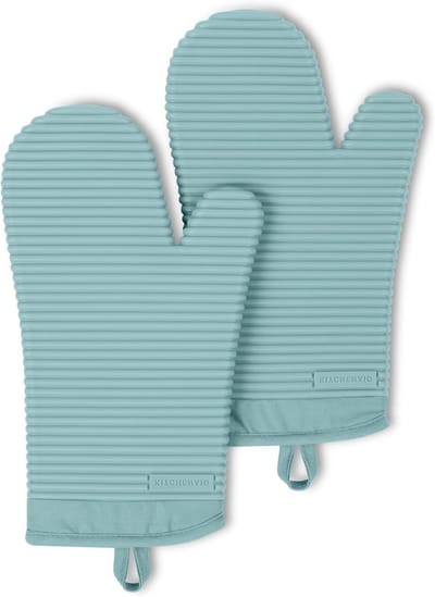 Ovenwanten Set - Keukenwanten - Hete Pannen - Hittebestendig Siliconen - 2 stuks 13 inch - Mineraalwater Aqua