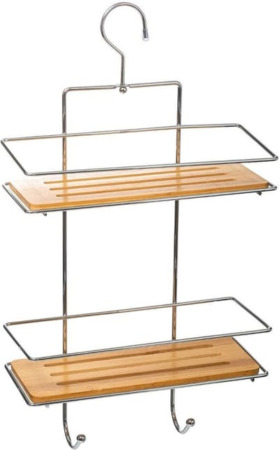 Zeephouder - bruin - bamboe - 14x14x12 cm - met zuignap - zeepbakje