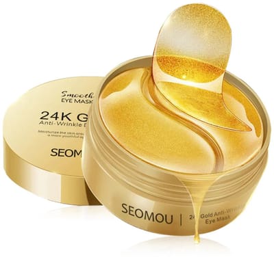 24K Gold Eye Patches – 60 Hydrogel Oogmaskers tegen Wallen, Donkere Kringen & Fijne Lijntjes