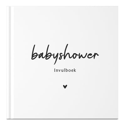 Fyllbooks - Babyshower Invulboek - Gastenboek Babyshower - Zwart Wit - Geschikt voor: 20 Gasten