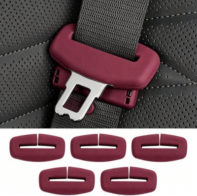 Gordelbeschermer - Gordelhoes - 5-Delige Set Auto Veiligheidsriem Beschermhoes, Silicone Krastweerstand, Geluidsdemper Bevestiging, Universele Binnenaccessoires voor Auto’s – Rood
