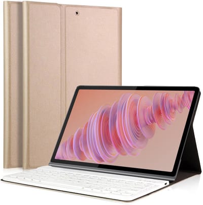 Hoes met toetsenbord geschikt voor Lenovo Tab Plus 11.5 inch 2024 - Keyboard Book Case Cover Hoesje Goud