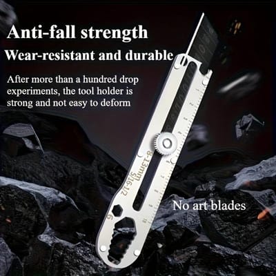 Fabrication Durable, Manche de Couteau Utilitaire Robuste en Acier Inoxydable, Poignée Antidérapante, Porte-Couteau d'Art Pliable, Idéal pour la Coupe de Papier Peint 1pc