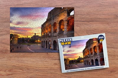 Puzzel Het Colosseum in Rome bij een zonsondergang - Legpuzzel - Puzzel 500 stukjes