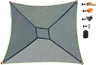 Camping hangmat - Netstof hangmat - Buiten ontspannen - Sterke polyester touwen - 300 kg capaciteit - Zwart