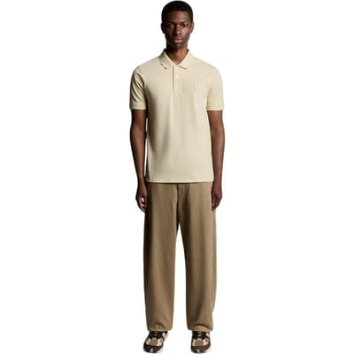 Lyle & Scott Heren Superfijn Poloshirt (Beige)