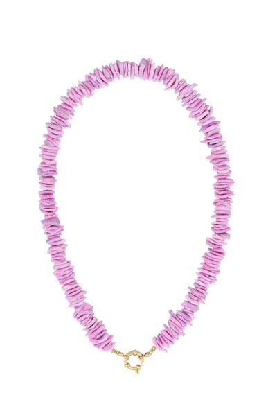 Yehwang Schelpen Ketting - Fuchsia - Roestvrij Staal