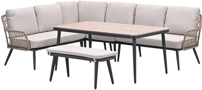 Garden Impressions Kalibo lounge dining set 6-delig - desert sand