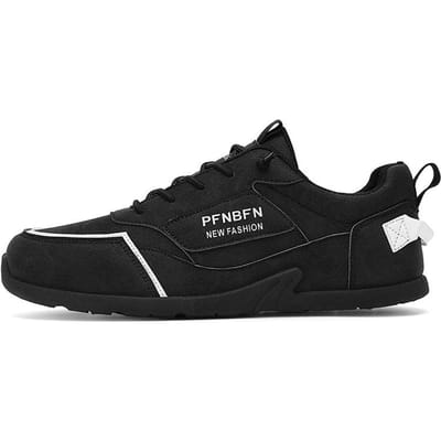 Buiten Lichtgewicht Casual Leren Wandelschoenen Mode PU Leer Herenschoenen Vrije Tijd Autorijden Antislip Loopschoenen 44 black
