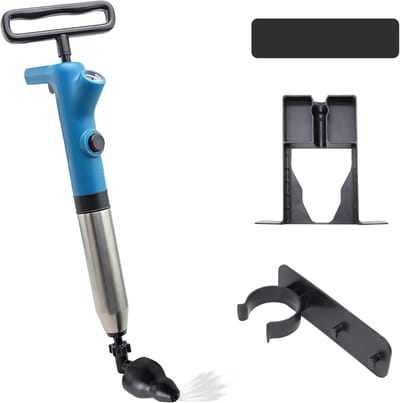 Wc-ontstopper pomp met manometer, professionele afvoerontstopper met 2-traps druksysteem, toiletontstopper met adapter, voor toilet en afvoer
