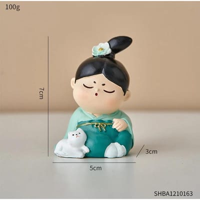 Artistieke Chinese Tang-dynastie Niangniang Auto Ornament Miniatuur Decoratie Huis Kantoor Computertafel Decoratie Enten Verjaardagscadeau beige