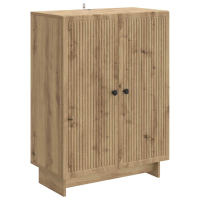 vidaXL - Dressoir - Artisanaal - eiken - 66 - x - 34,5 - x - 90 - cm - Bewerkt - hout