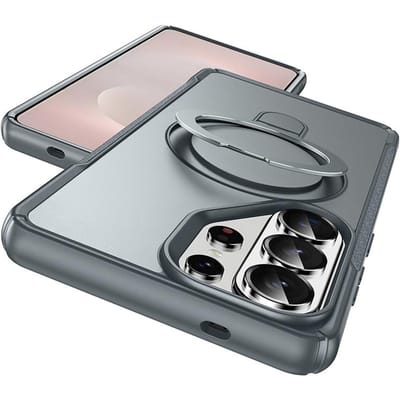 MagSafe Kickstand-hoesje voor Samsung Galaxy S26 S25 S24 S23 Edge Plus Ultra A05 A06 A54 A16 A36 A56 A07 met magnetische, transparante cover A07