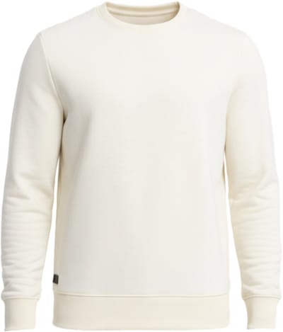 OMBRE Sweater - Katoen - Lange Mouw - Effen Crème S