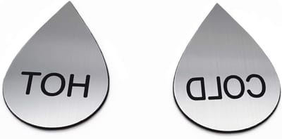 Zelfklevende Koude en Warme Waterlabels in Druppelvorm - Set van 1 Paar, Ideaal voor Thuisgebruik en Veiligheid