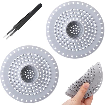 Dailygoods- Haarzeef Siliconen - Afvoerzeef - Haarvanger - Antislip - Gootsteenfilter - Waterdicht - 12,5 cm - Afvoerfilter