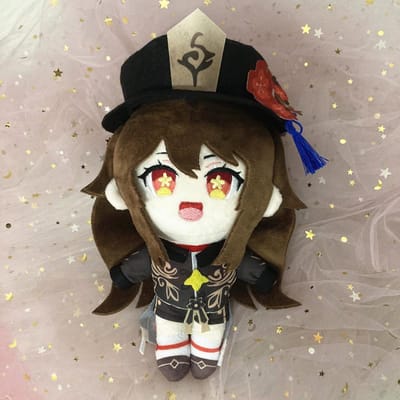 20cm Genshin Impact Hu Tao Pluche Pop Zacht Kussen Schattige Cosplay Prop voor Volwassenen Kinderen Kerst Verjaardagscadeau 20cm gray