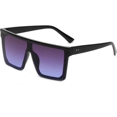Oversized Vierkante Zonnebril Dames Heren Mode Siamese Lens Platte Bovenkant Schild Zonnebrillen UV Bescherming As picture