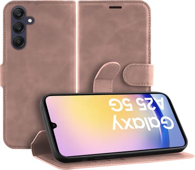 Just in Case hoesje geschikt voor Samsung Galaxy A25 Hoesje met Pasjeshouder - Premium Bookcase - Roze