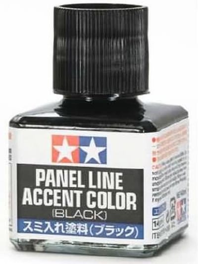Tamiya Modelbouwdecoratie - 87131 Panel Line Accent Color - Black - 40ml Effecten potje