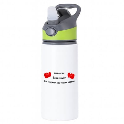 Hacebo® - jij bent de bonusvader die iedereen zou willen hebben waterfles met rietje groen - Vader - geweldige bonusvader - liefste bonusvader - verjaardag - cadeau - kado - bedankje - geschenk - water fles - 650ML