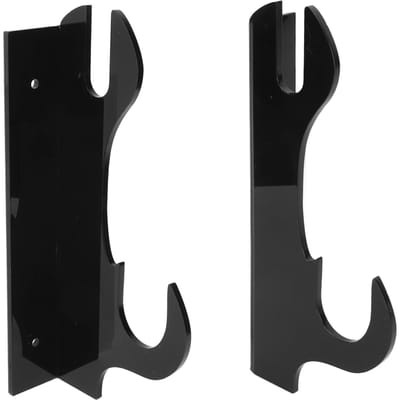 Lot de 2 supports muraux pour couteaux de samouraï, support pour épée de samouraï, présentoir mural pour épée, noir noir