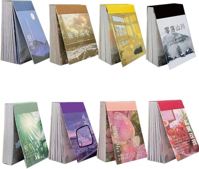Dailygoods- Washi Stickerset 400 Stuks - 8 Kleuren - Romantisch/Warm/Fris - Scrapbooking/Journalen - Doe-Het-Zelf Kunst - Hoge Kwaliteit - Decoratiestickers