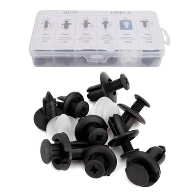 Dailygoods- Retainer Clips - 100 Stuks - Universele Bevestigingsclips Auto - Duurzaam Kunststof - Vervangingsset - Voor Deurbekleding/Bumperclips