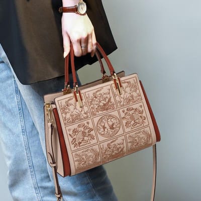 Nieuw Niche Design Crossbody Moedertas Veelzijdig High-end Grote Capaciteit Echt Lederen Handtas gray