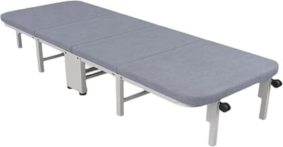 Vouwbed - Campingbedje - Buiten slapen - Verstelbaar met wielen - 180 x 70 cm - Grijs
