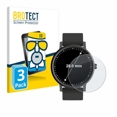 BROTECT - Screenprotector voor Horloges (Rond, ø: 28 mm) - Folie Beschermfolie Beschermglas matte 3 Stuks