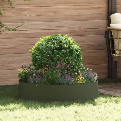 vidaXL Plantenring Olijf Groen 80 x 80 x 20 cm Koudgewalst staal