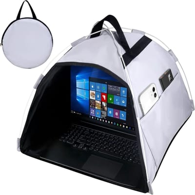 Universele Laptopzonnescherm en Privacy Vouwscherm voor Buitenwerk en Reizen, Geschikt voor 13-16 Inch Laptops zoals MacBook Air, Pro, Dell en Asus, Grijs