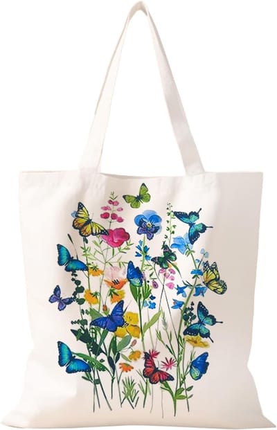 Vouwbare Jute Tas met Lange Handvatten, Geschikt voor Vrouwen, Perfect voor Winkelen, Cadeau voor Verjaardag, Bruiloft of Moederdag, 40 x 35 cm