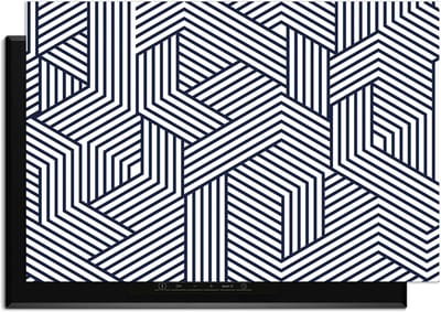 KitchenArt - Linear Labyrinth – Inductie Beschermer - 90x50 cm - Kookplaat Beschermer - Luxe Afdekplaat Inductieplaat - Anti-slip & Oprolbaar - Beschermmat Inductiekookplaat