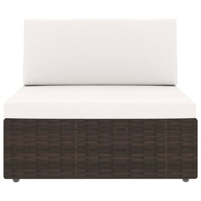 vidaXL - 5-delige - Loungeset - met - kussens - poly - rattan - bruin