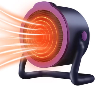 Elektrische Kachel Voor Binnen – Kachel elektrisch - 650w Draagbare Mini Verwarming Met Snelle Opwarming En Veilig Ontwerp – Energiezuinige Bureauverwarmer Voor Kantoor Slaapkamer Reizen En Studentenhuis - Paars