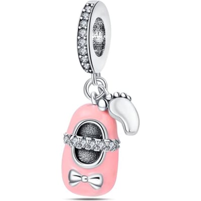 Authentieke Echte Koperen Decoratieve Bedels Kralen Elementen Sneakers IJsschaatsen Kunstschaatsen Balletschoenen Bedel Decoraties Voor Armband Stijl Hanger Stuk white