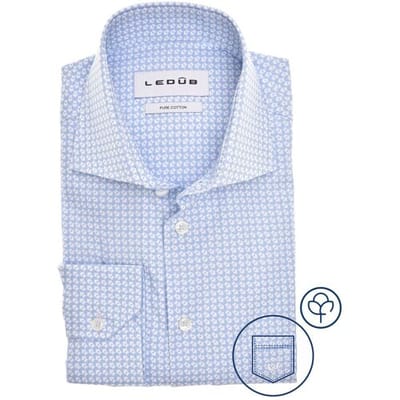 Ledûb Overhemd Two-Tone Fine-Circle Fantasy Licht Blauw / male