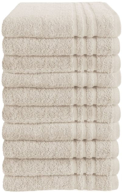 Byrklund handdoeken 50 x 100 - set van 10 - 100% Katoen - Hotelkwaliteit - Zacht en Absorberend - Beige / Zand