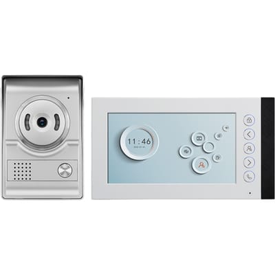 Sonnette vidéo 7 pouces 1080P HD WiFi Sonnette intelligente avec conversation bidirectionnelle Contrôle à distance par application mobile Changeur de voix BT Nuit UK Version