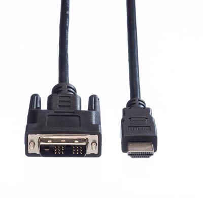 VALUE Monitorkabel DVI (18+1) / HDMI M/M, zwart, 1 m