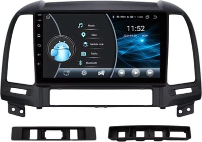 Autoradio met bluetooth - Carplay - Voor Hyundai Santa Fe 2 (2006-2012) - Geschikt voor Apple en Android - Stereo - Navigatie - Navigatiesysteem auto - 2GB 32GB