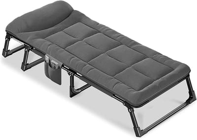 Opvouwbaar Bed - Gastenbed Matras - Extra Slaapplaats - Stalen Frame - 180x66x30cm - Grijs