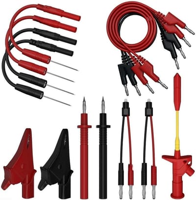 Test Kit Elektrische Meting - Spanningsmeterset Meetkabels - Elektronica Diagnostiek - Niet-invasieve Haken - 15 Stuks - Zoals Afgebeeld