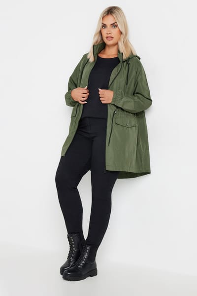 Yours Lichtgewicht Parka Met Capuchon In Kakigroen Size 44