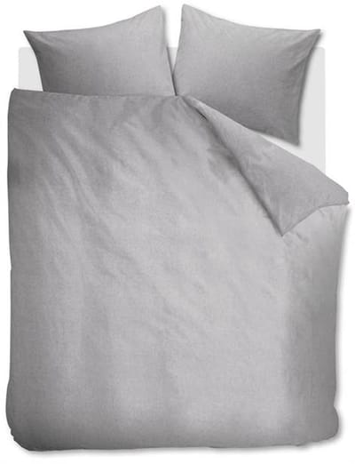 Snoozing Flanel Uni Dekbedovertrek - Lits-jumeaux - 240x200/220 cm - Light Grey